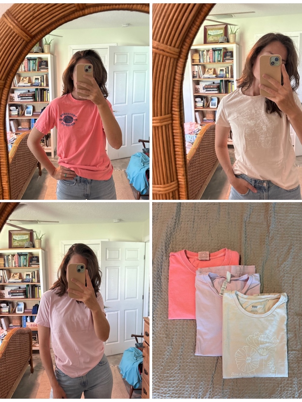 Women’s Short-Sleeve Pink Crewneck T-Shirt - Set of 3